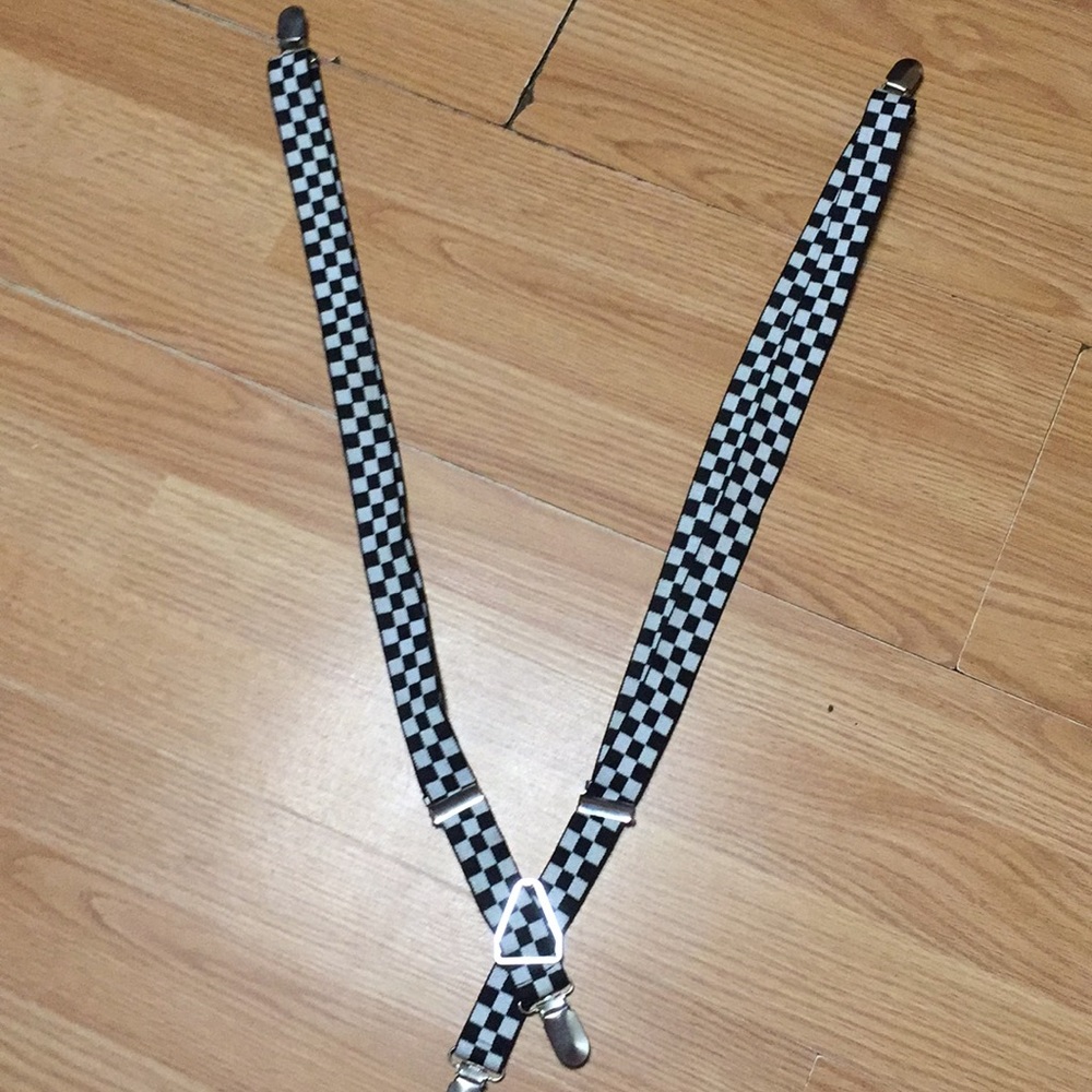 Hot Topic checker board suspenders